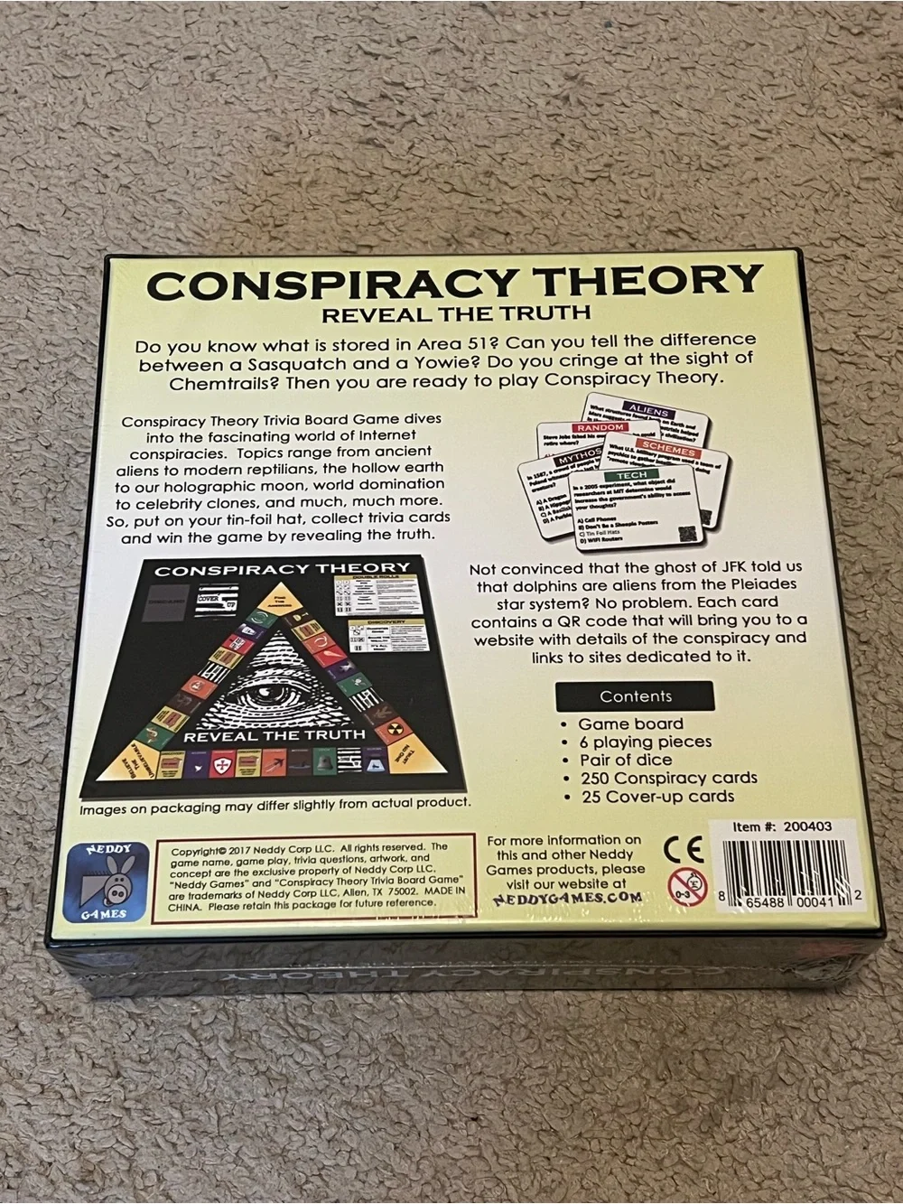 Conspiracy Theory Trivia Board Game - Black